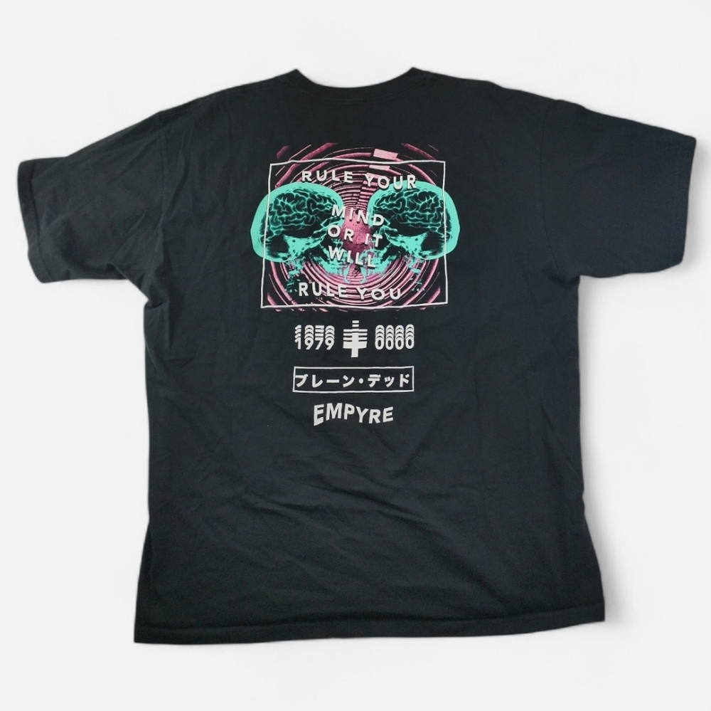 Empyre Graphic Skull Rule Your Mind T Shirt Tee Black Streetwear Casual Men XL